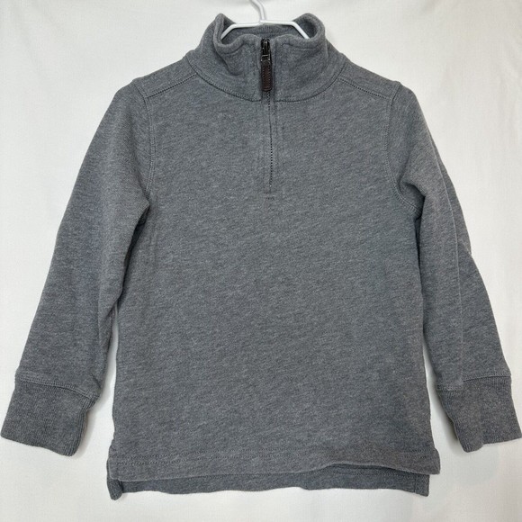 Crewcuts Boy's Shirt 1/4 Zip Pullover Sweater Gray Toddler Cotton J Crew - Picture 2 of 5